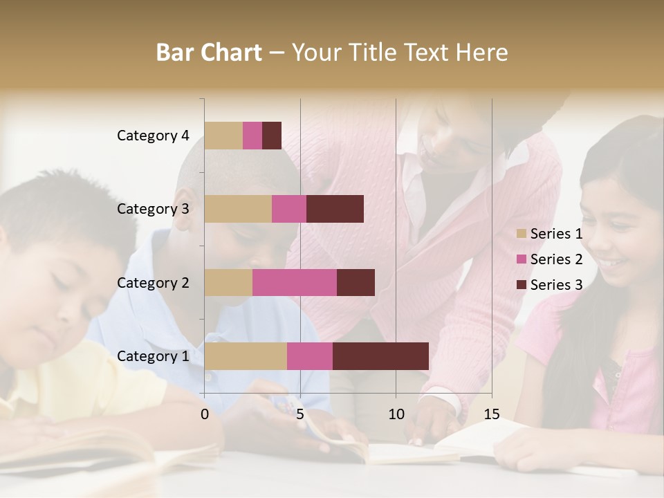 A Group Of Children Sitting At A Table With A Teacher PowerPoint Template