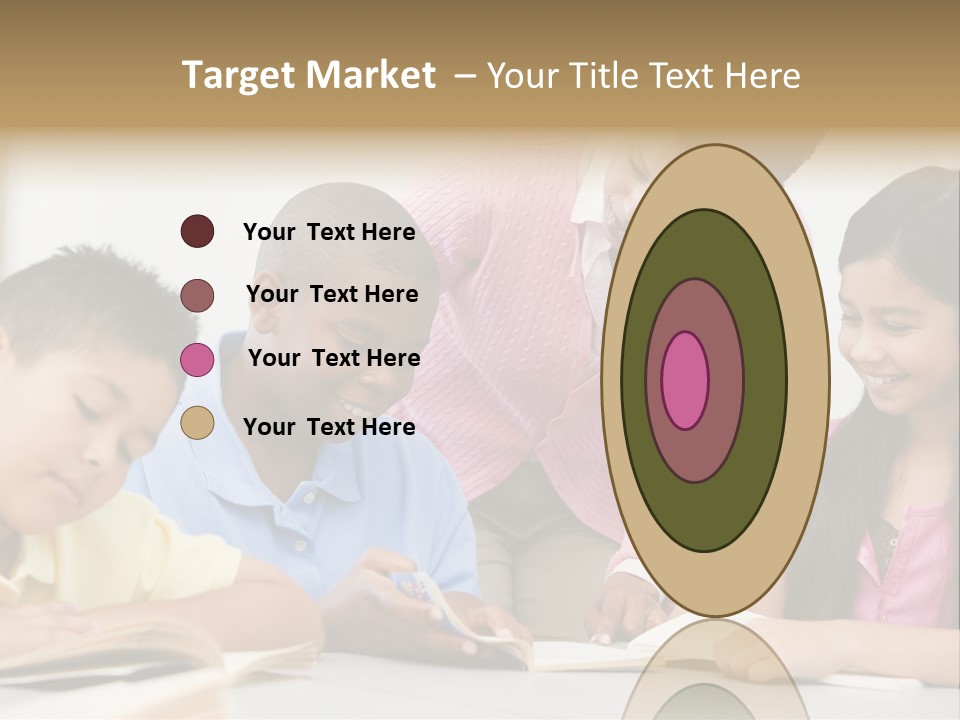 A Group Of Children Sitting At A Table With A Teacher PowerPoint Template