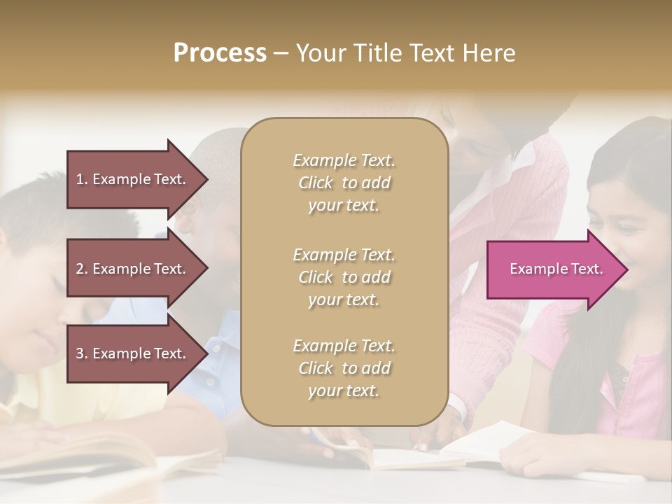 A Group Of Children Sitting At A Table With A Teacher PowerPoint Template