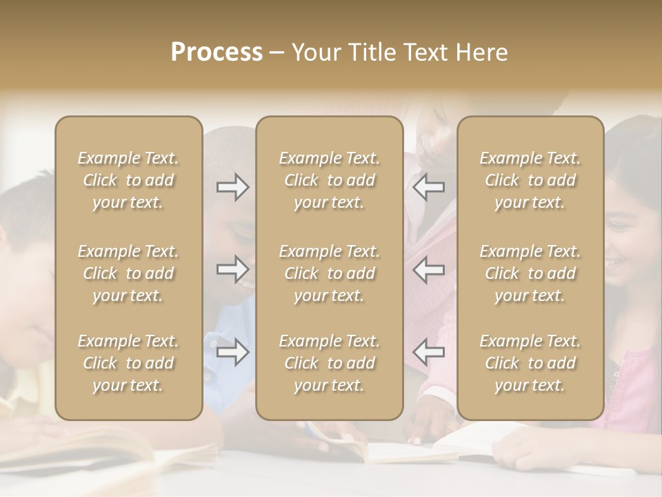 A Group Of Children Sitting At A Table With A Teacher PowerPoint Template