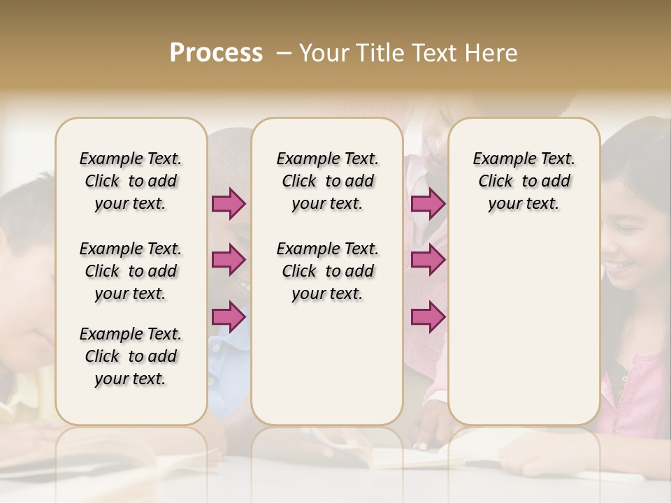 A Group Of Children Sitting At A Table With A Teacher PowerPoint Template