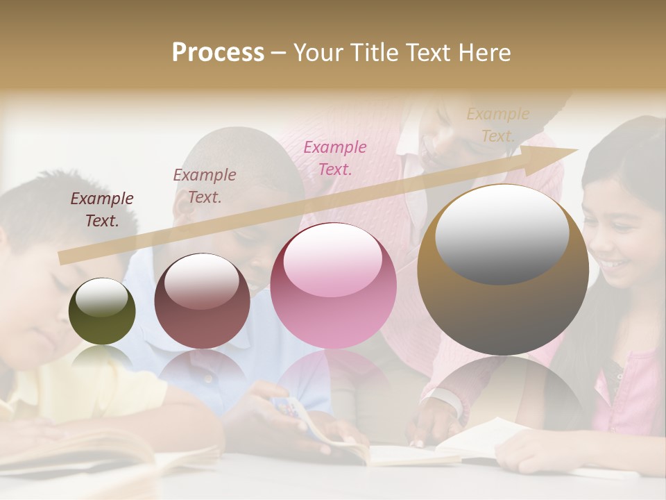 A Group Of Children Sitting At A Table With A Teacher PowerPoint Template