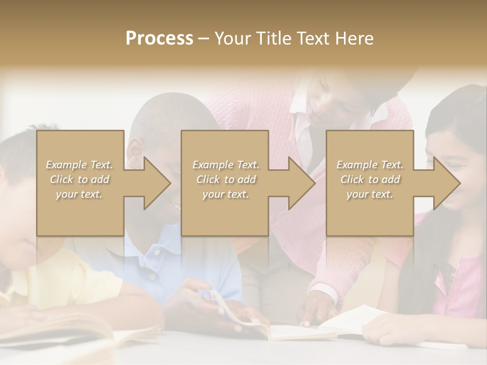 A Group Of Children Sitting At A Table With A Teacher PowerPoint Template