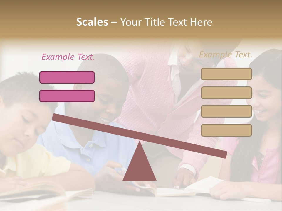 A Group Of Children Sitting At A Table With A Teacher PowerPoint Template