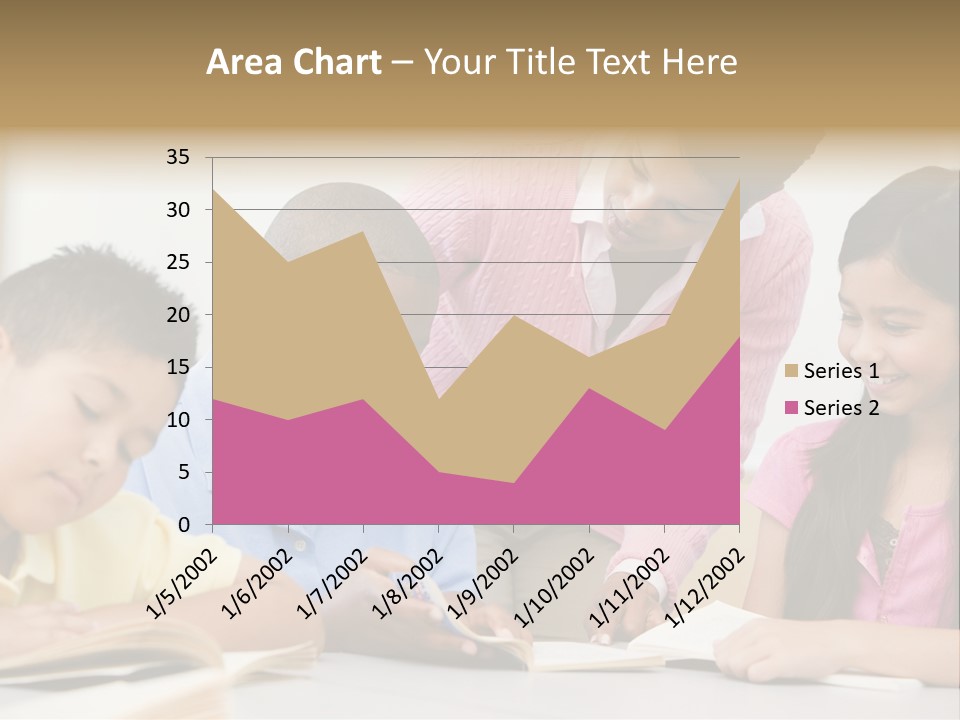 A Group Of Children Sitting At A Table With A Teacher PowerPoint Template