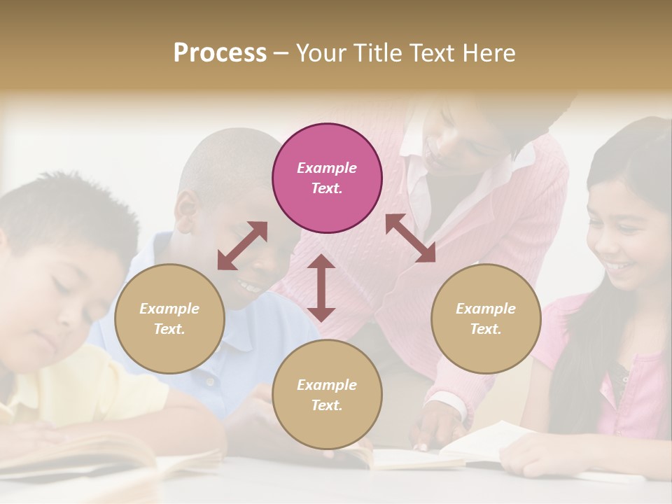 A Group Of Children Sitting At A Table With A Teacher PowerPoint Template
