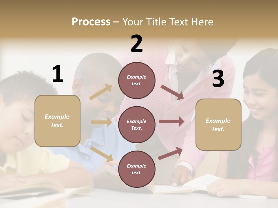 A Group Of Children Sitting At A Table With A Teacher PowerPoint Template