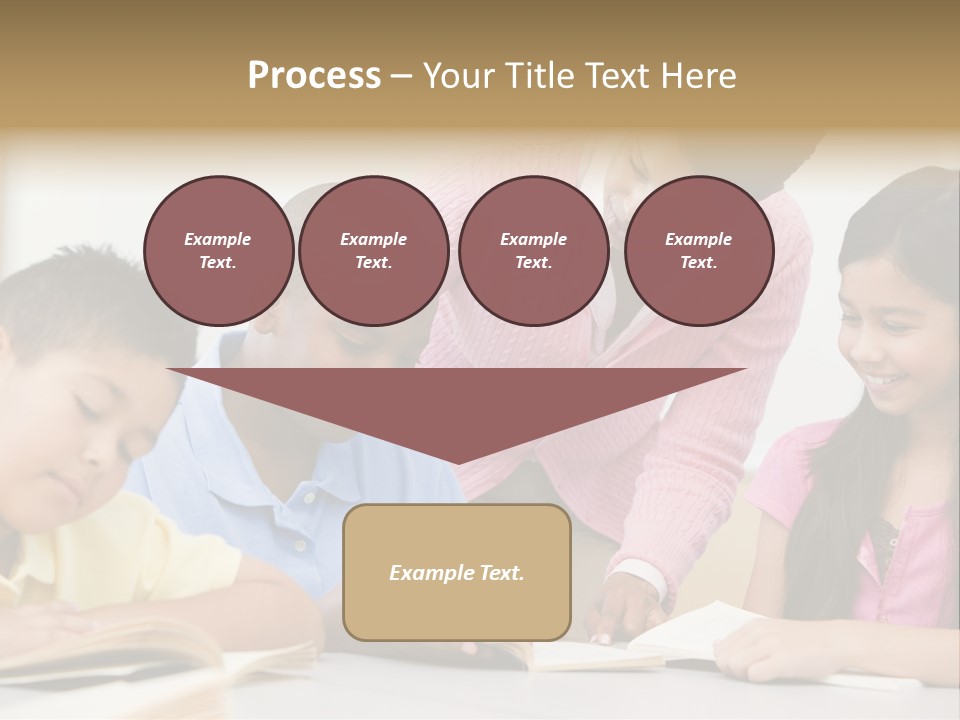 A Group Of Children Sitting At A Table With A Teacher PowerPoint Template