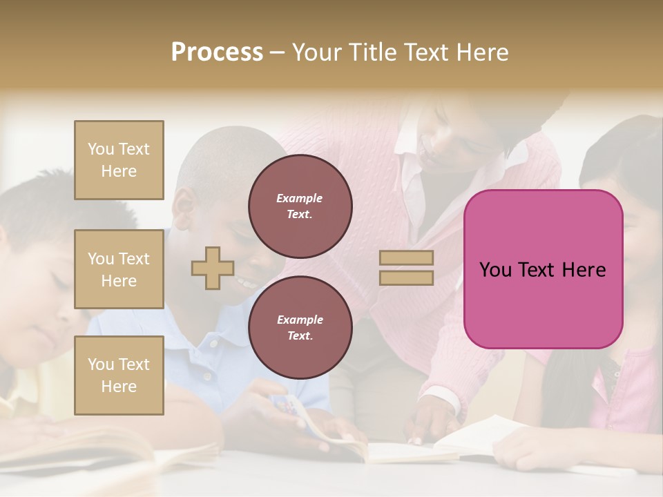 A Group Of Children Sitting At A Table With A Teacher PowerPoint Template