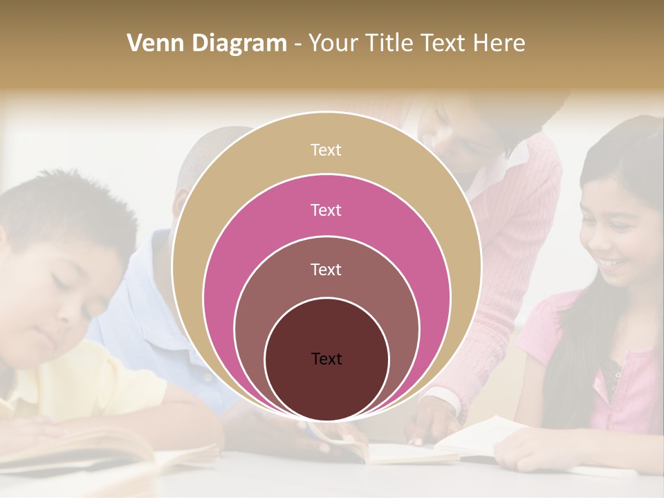 A Group Of Children Sitting At A Table With A Teacher PowerPoint Template