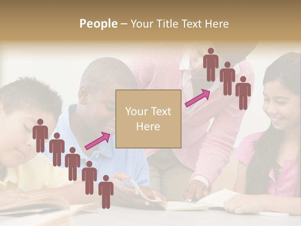 A Group Of Children Sitting At A Table With A Teacher PowerPoint Template