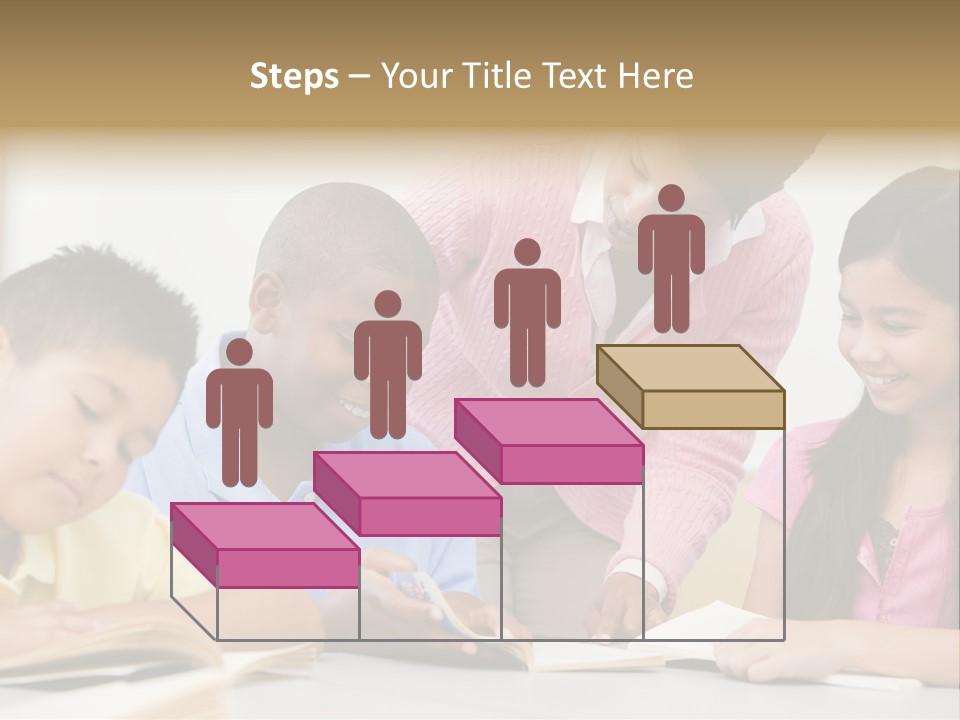 A Group Of Children Sitting At A Table With A Teacher PowerPoint Template