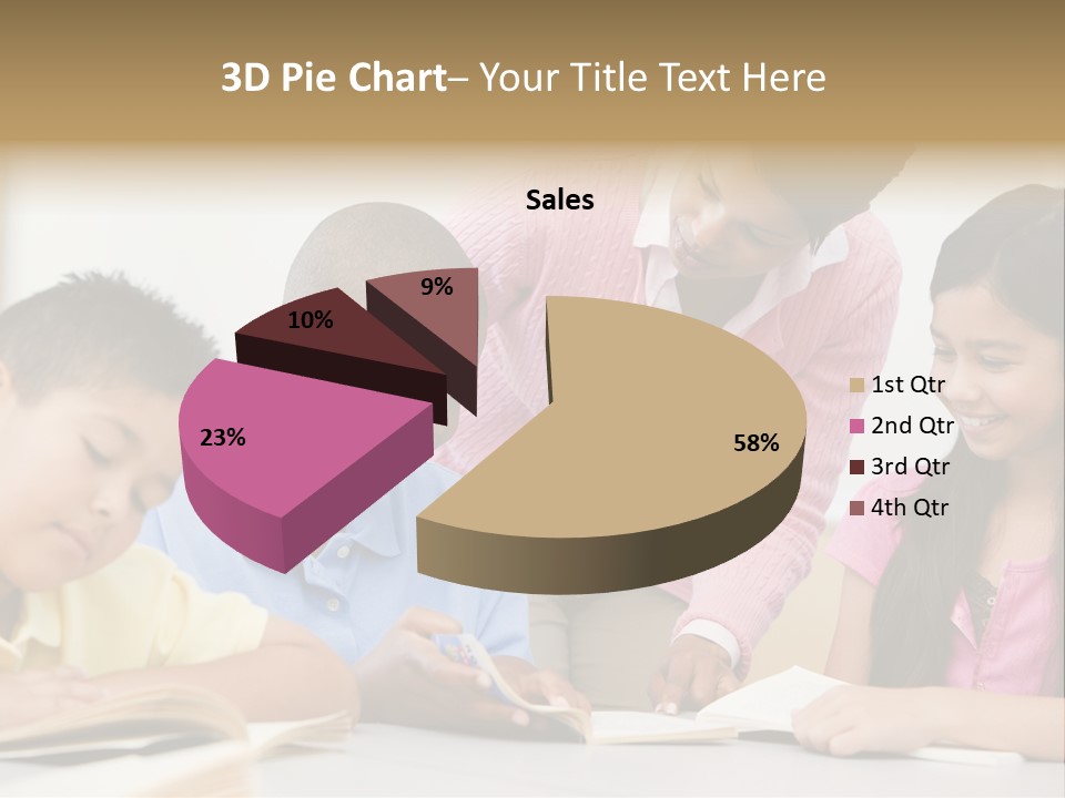 A Group Of Children Sitting At A Table With A Teacher PowerPoint Template