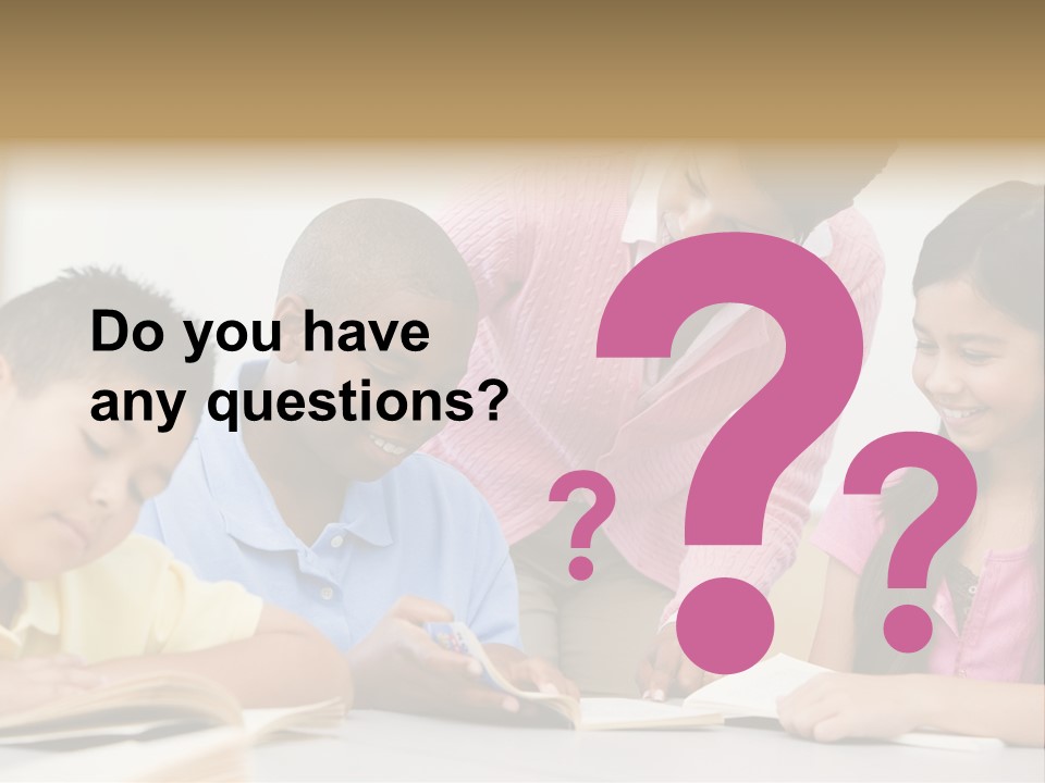 A Group Of Children Sitting At A Table With A Teacher PowerPoint Template