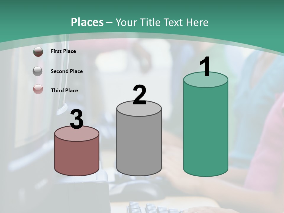 Male Pupil In Elementary School Computer Class PowerPoint Template
