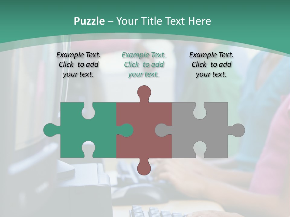 Male Pupil In Elementary School Computer Class PowerPoint Template