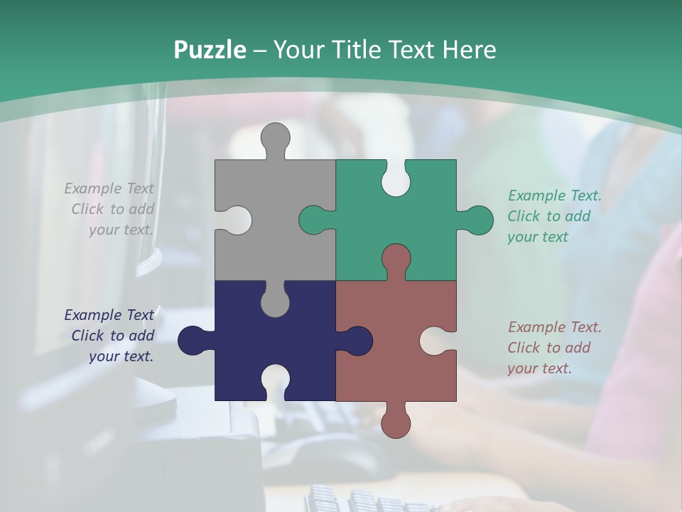 Male Pupil In Elementary School Computer Class PowerPoint Template