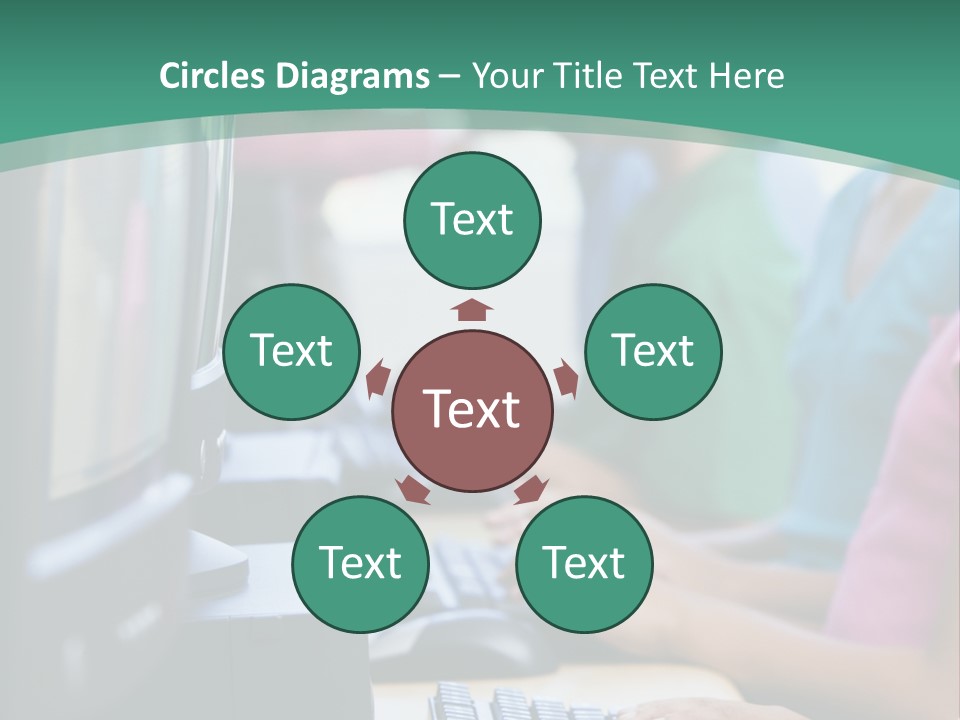 Male Pupil In Elementary School Computer Class PowerPoint Template