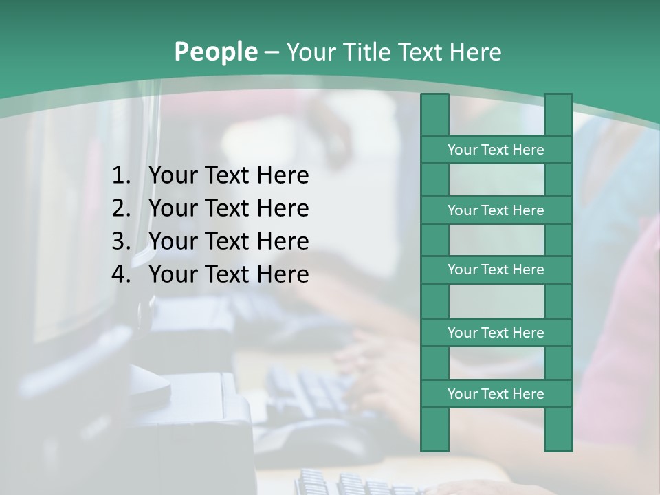 Male Pupil In Elementary School Computer Class PowerPoint Template