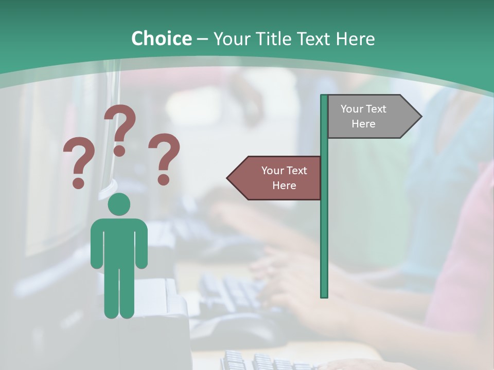 Male Pupil In Elementary School Computer Class PowerPoint Template