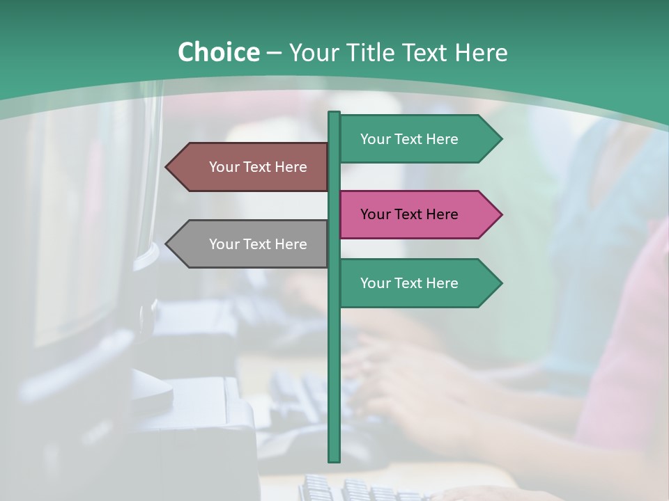 Male Pupil In Elementary School Computer Class PowerPoint Template