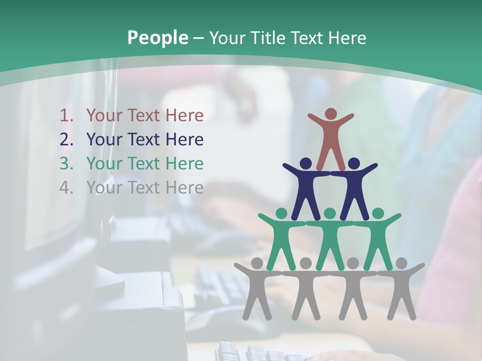 Male Pupil In Elementary School Computer Class PowerPoint Template