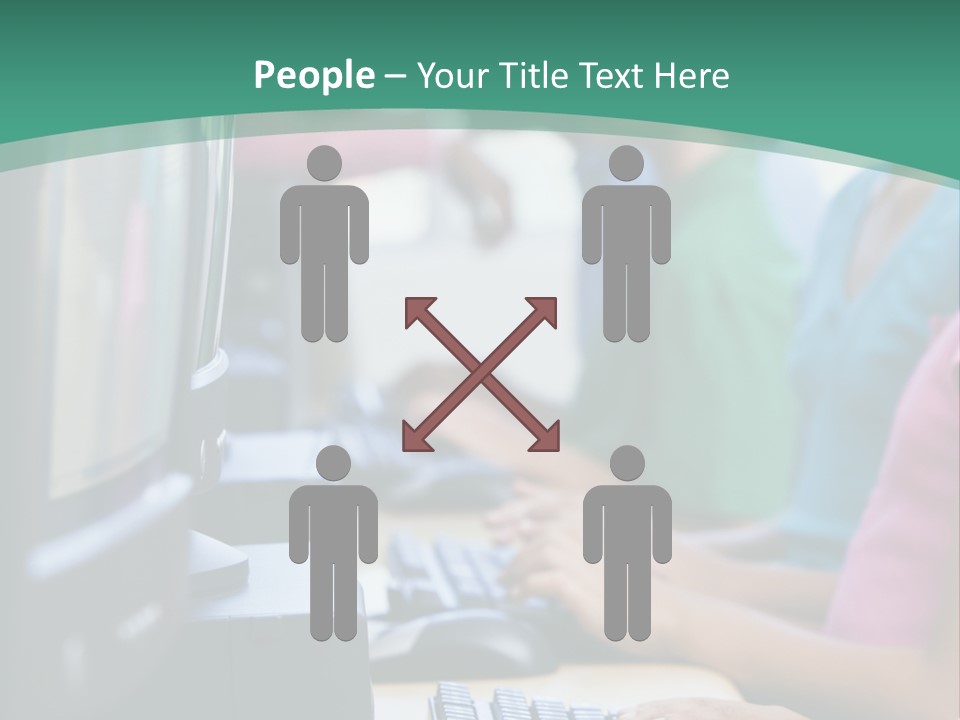 Male Pupil In Elementary School Computer Class PowerPoint Template