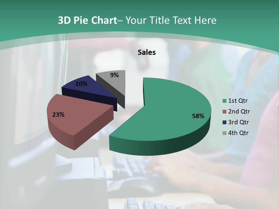 Male Pupil In Elementary School Computer Class PowerPoint Template