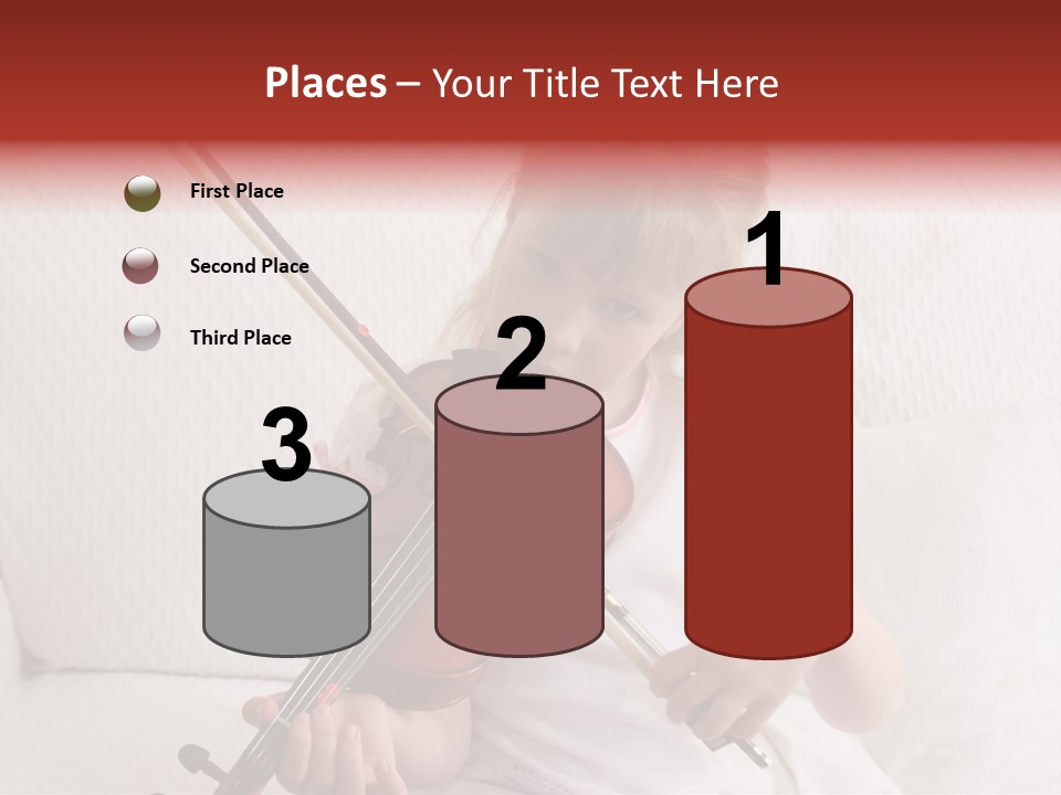 Young Girl Practicing Her Violin PowerPoint Template