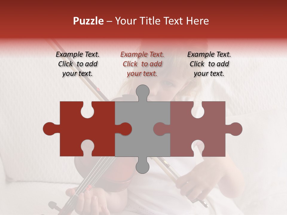 Young Girl Practicing Her Violin PowerPoint Template