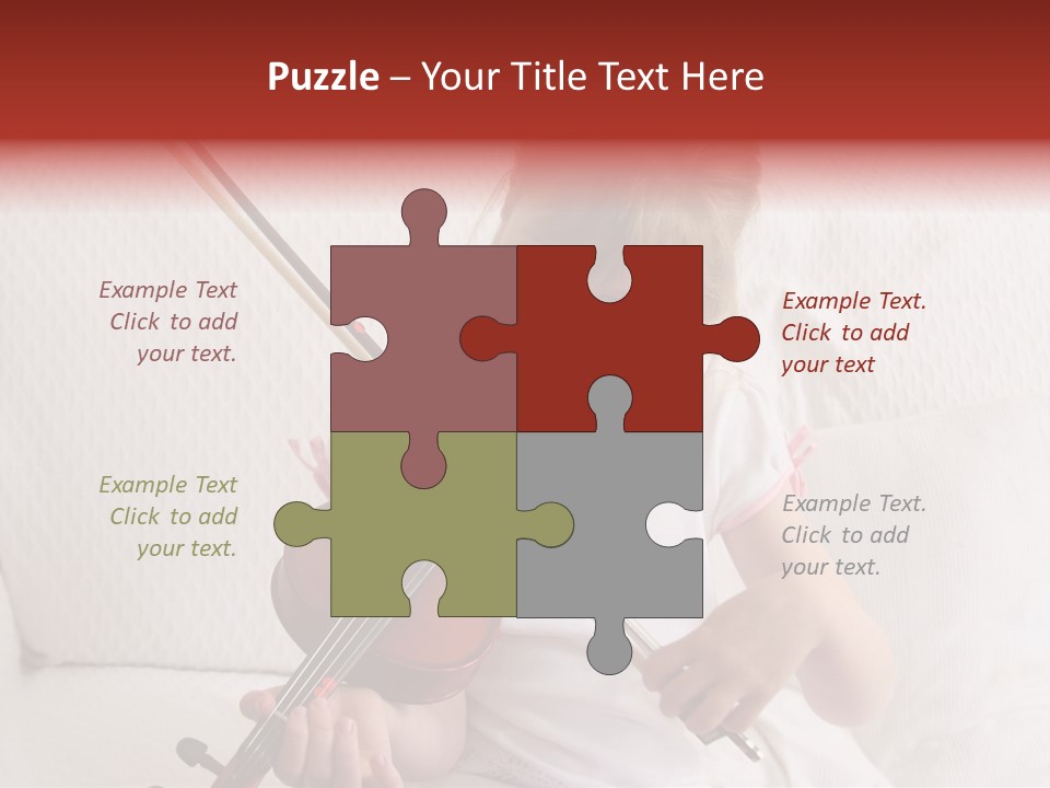 Young Girl Practicing Her Violin PowerPoint Template