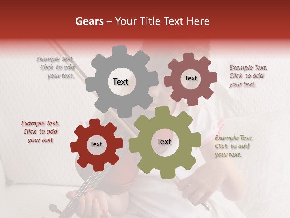 Young Girl Practicing Her Violin PowerPoint Template