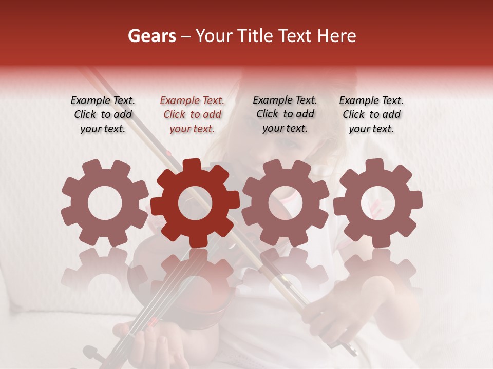 Young Girl Practicing Her Violin PowerPoint Template