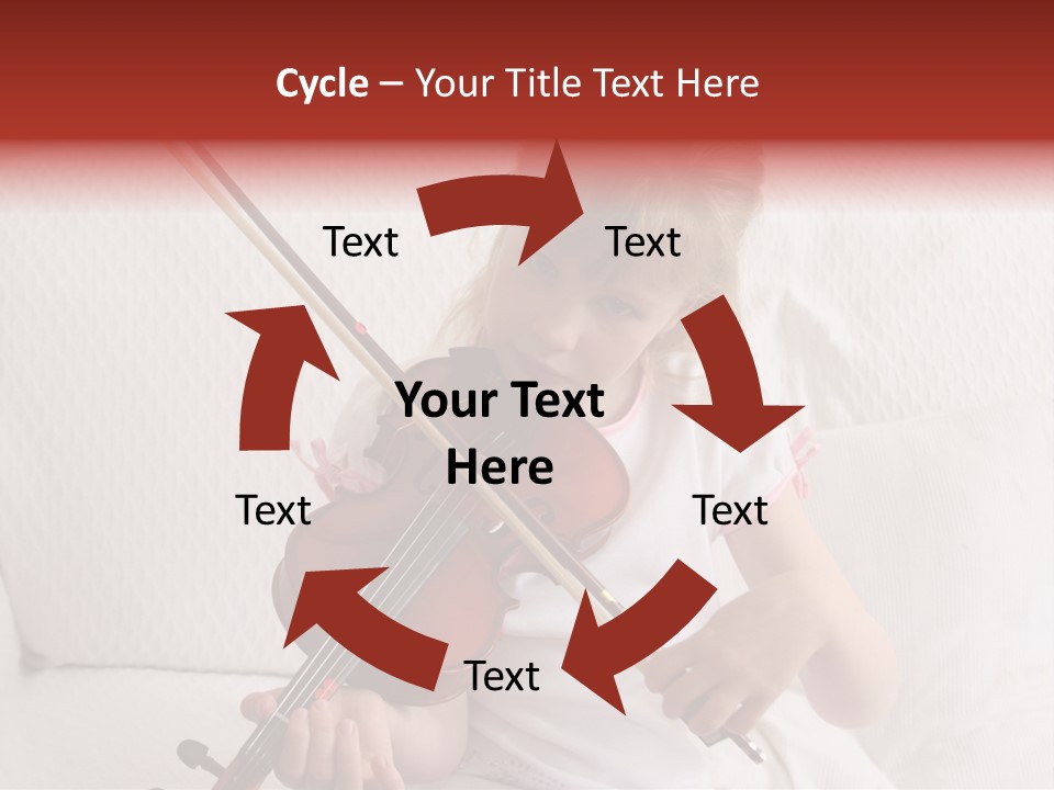 Young Girl Practicing Her Violin PowerPoint Template