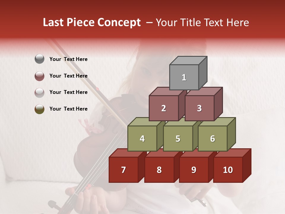 Young Girl Practicing Her Violin PowerPoint Template