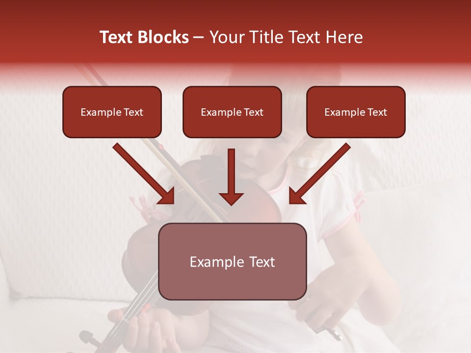Young Girl Practicing Her Violin PowerPoint Template