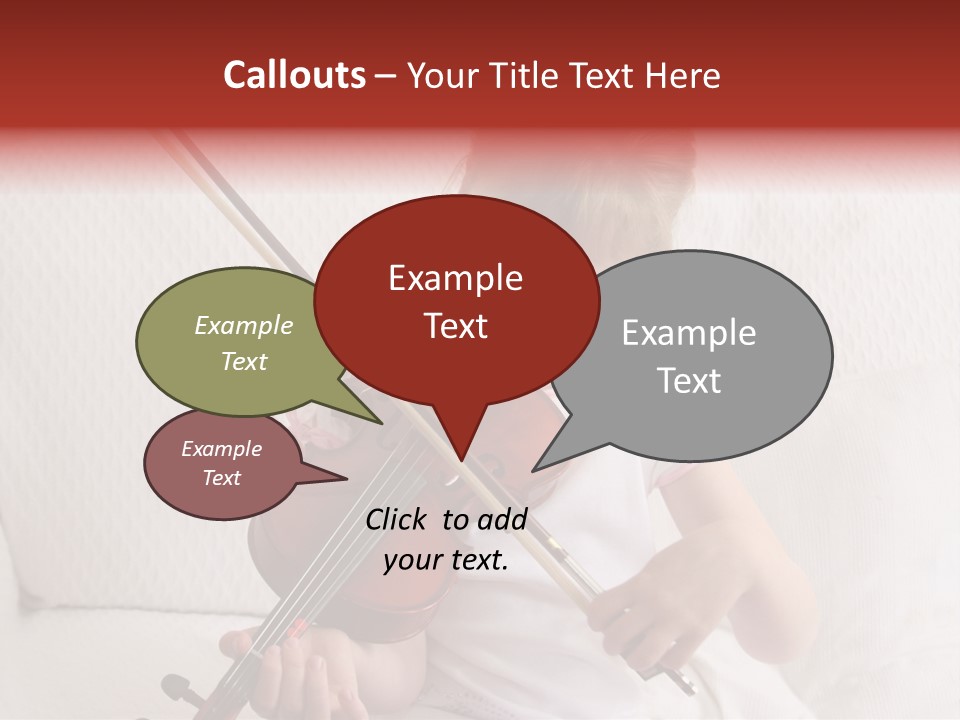 Young Girl Practicing Her Violin PowerPoint Template