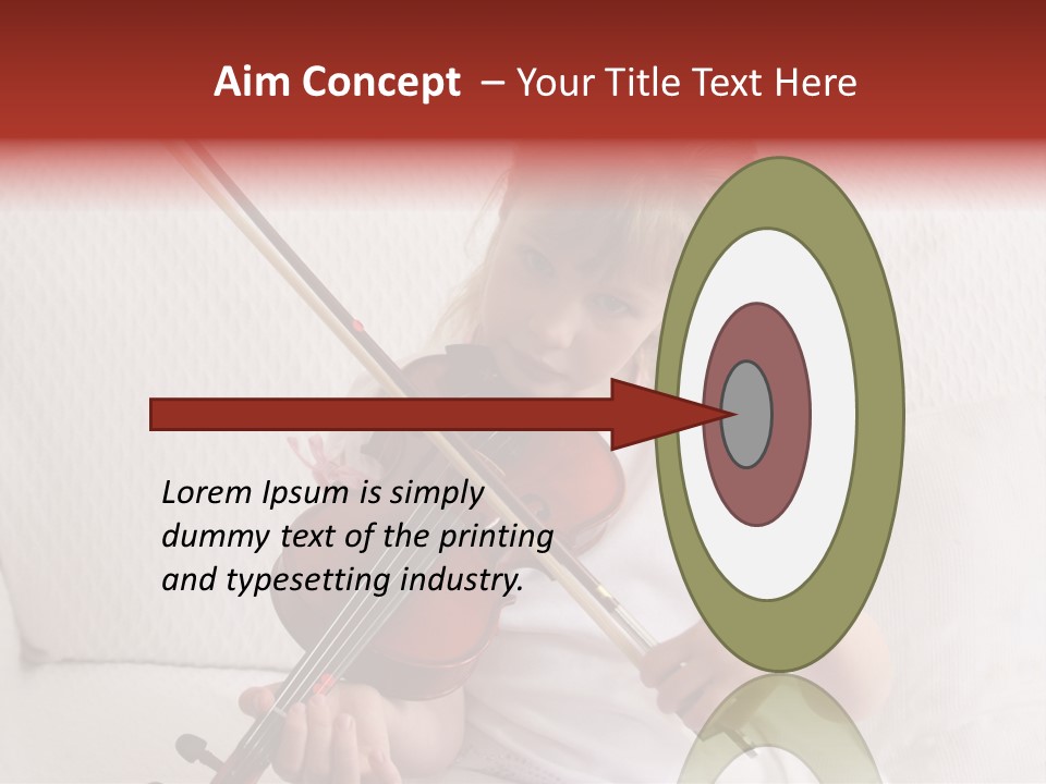 Young Girl Practicing Her Violin PowerPoint Template