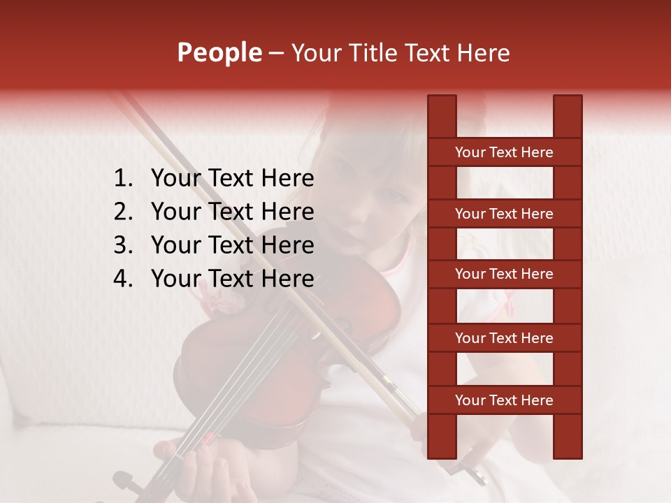 Young Girl Practicing Her Violin PowerPoint Template