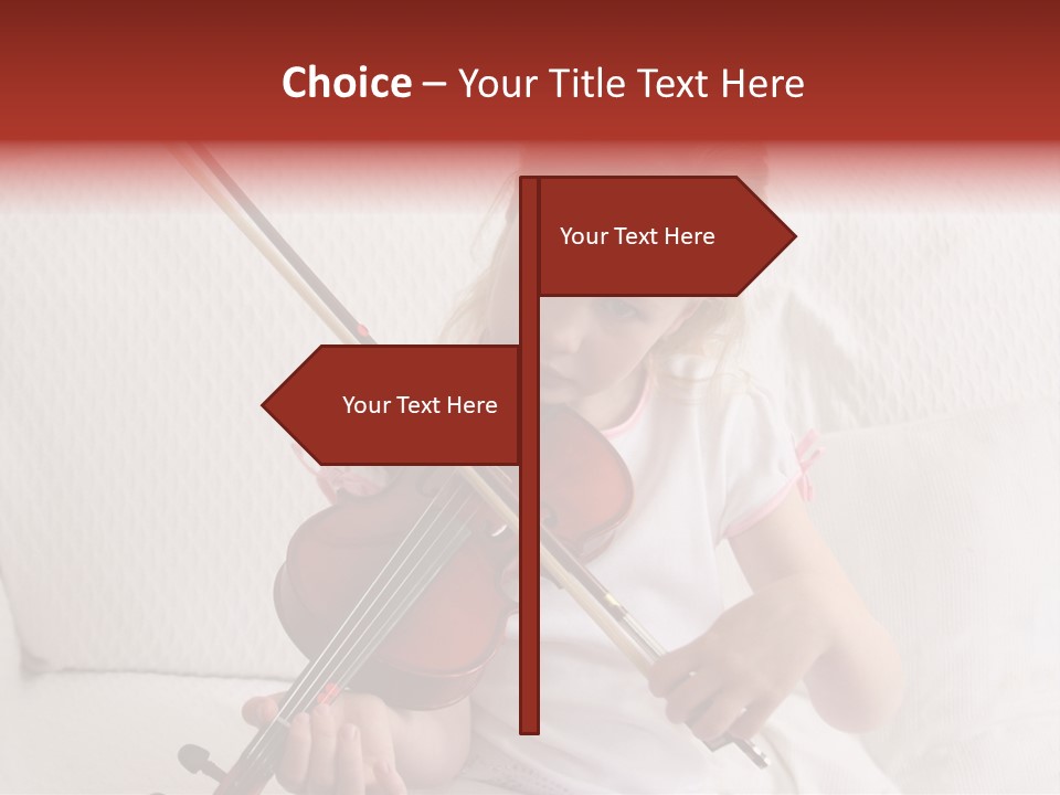 Young Girl Practicing Her Violin PowerPoint Template