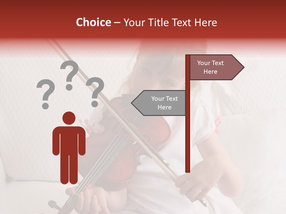 Young Girl Practicing Her Violin PowerPoint Template