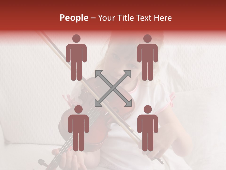 Young Girl Practicing Her Violin PowerPoint Template