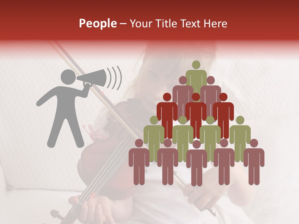 Young Girl Practicing Her Violin PowerPoint Template