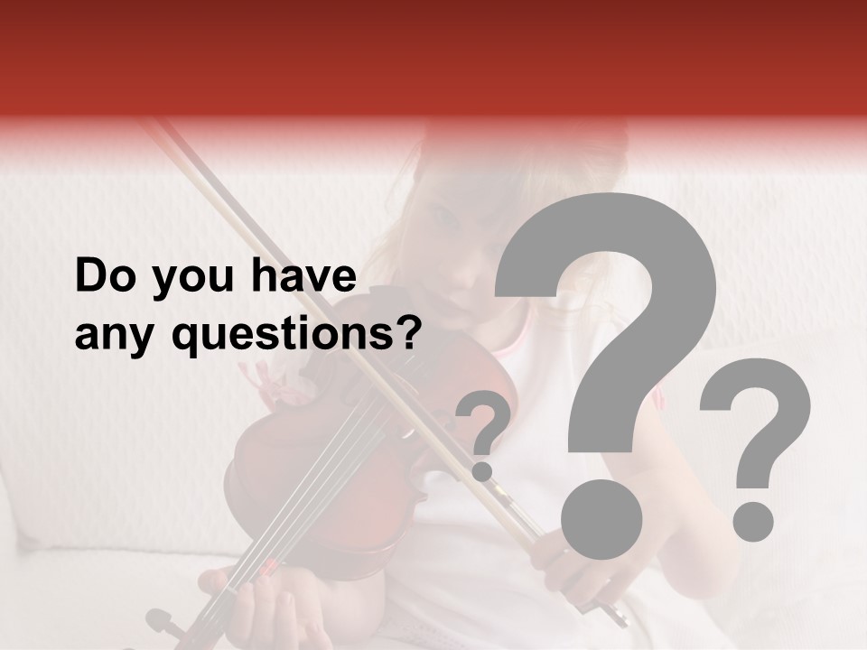 Young Girl Practicing Her Violin PowerPoint Template