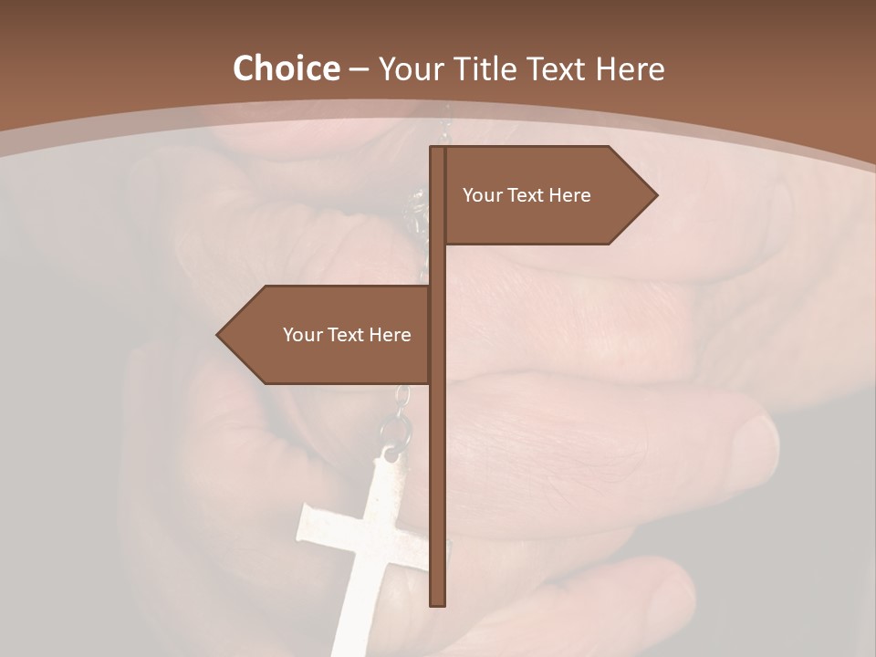 A Close Up View Of Praying Hands PowerPoint Template