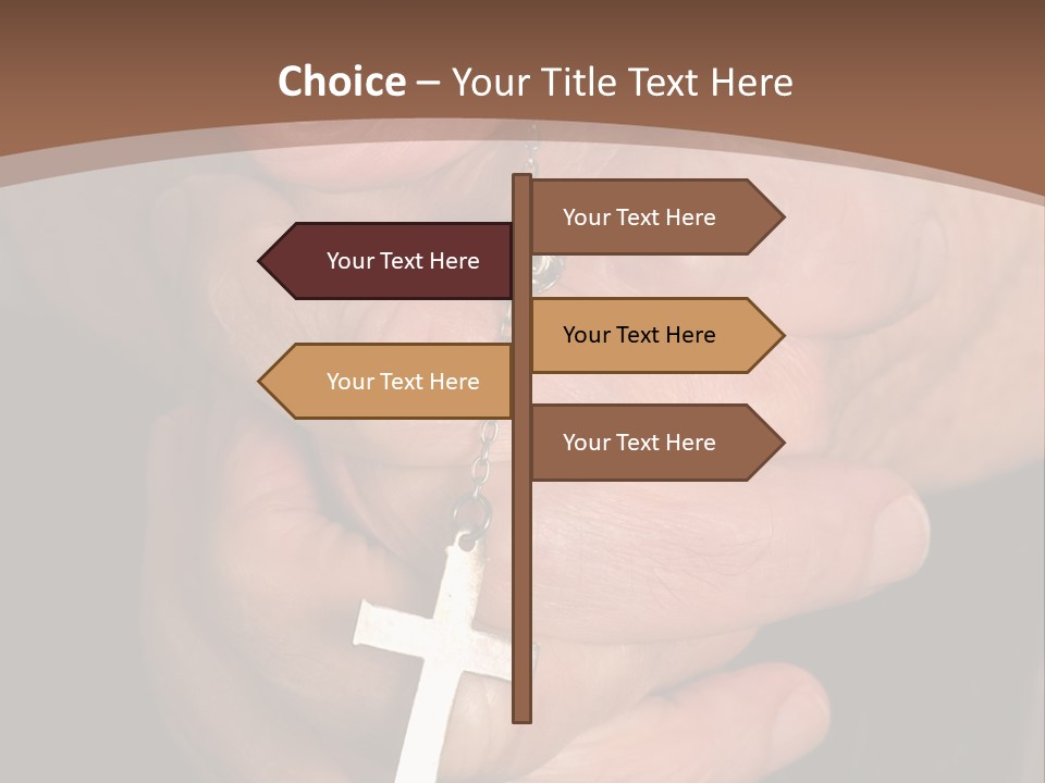 A Close Up View Of Praying Hands PowerPoint Template