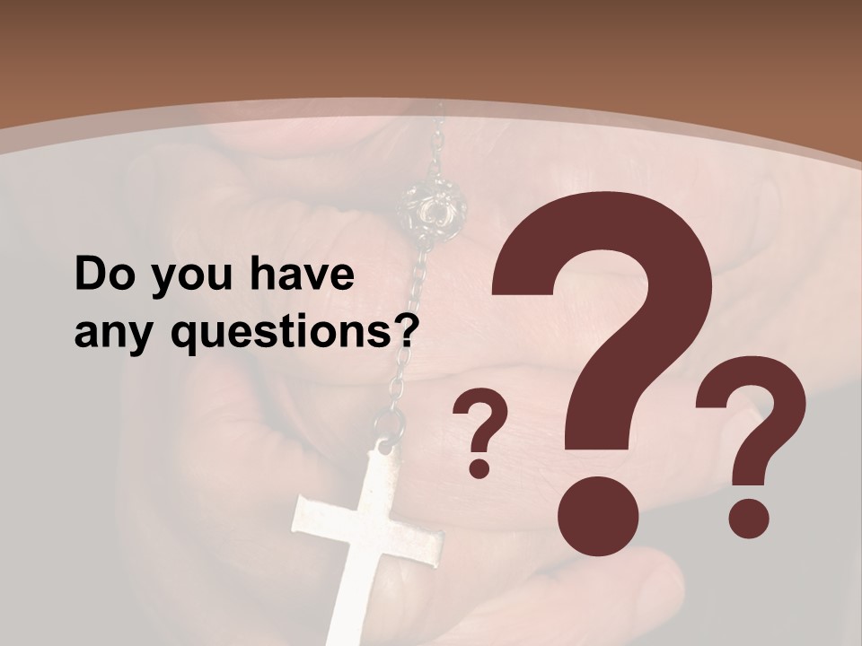 A Close Up View Of Praying Hands PowerPoint Template