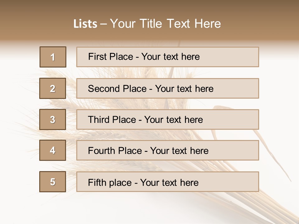Bundle Of Wheat Isolated On White PowerPoint Template