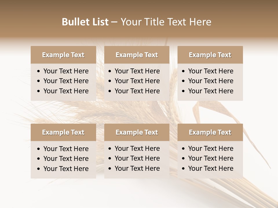 Bundle Of Wheat Isolated On White PowerPoint Template