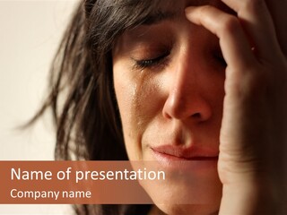 A Woman Cry PowerPoint Template